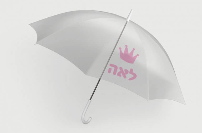 מטרייה שקופה עם הדפסה אישית