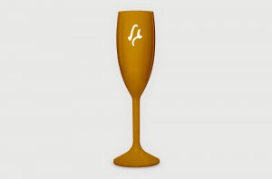 כוסות שמפנייה עם הדפסת שם בצבע זהב
